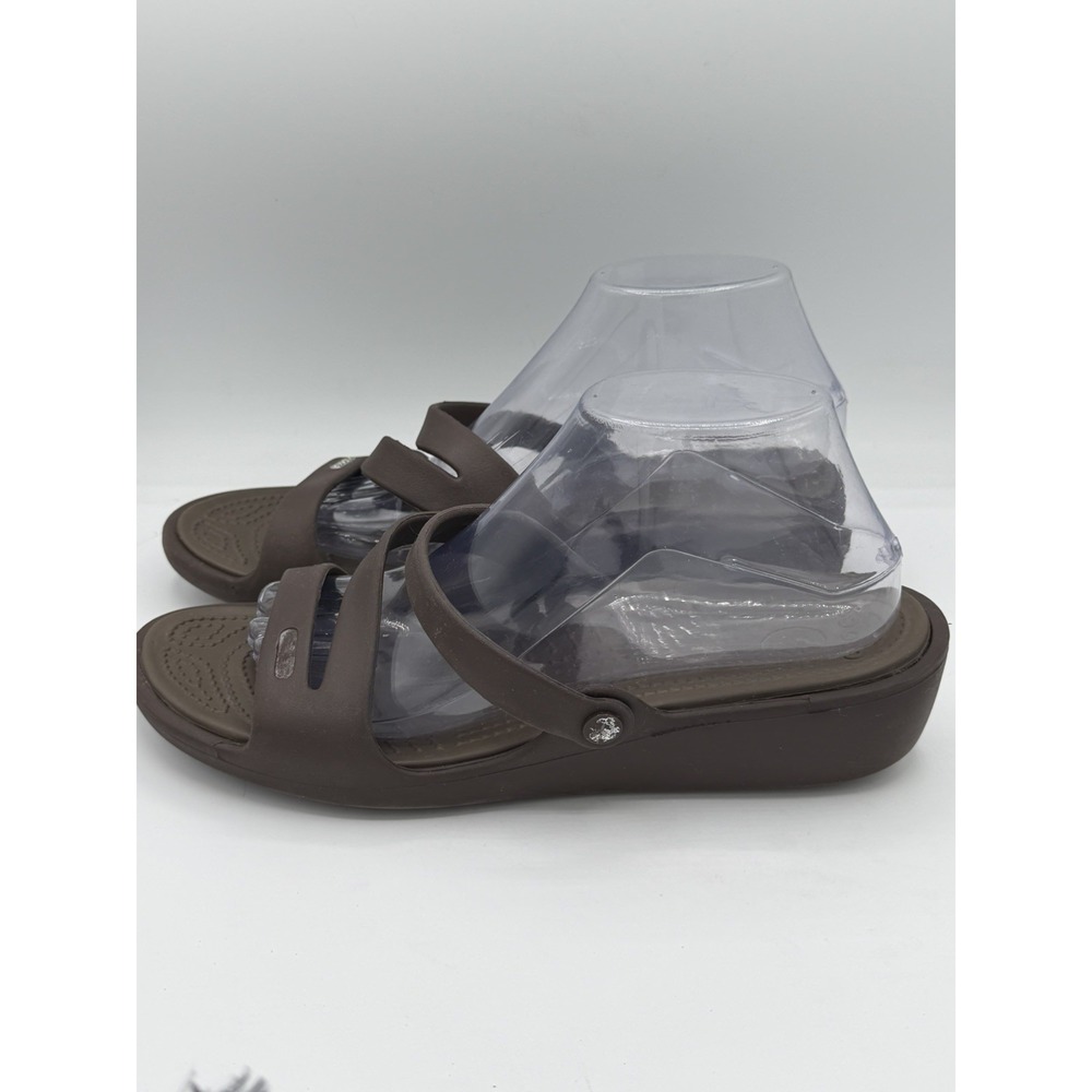 Crocs Patricia Wedge Sandals Women's Brown Comfort Slide 1.5" Heel Size 10